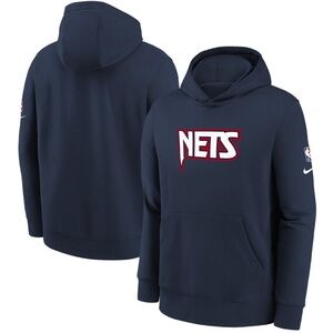 Nike Brooklyn Nets Navy 2021/22 City Edition Essential Pullover Hoodie SZ XL NWT